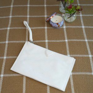 NWT White Textured Leather Envelope Wristlet